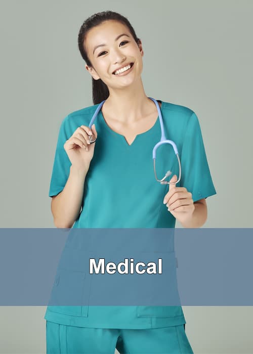 A lady in the medical profession wearing medical scrubs and a stethoscope around her neck