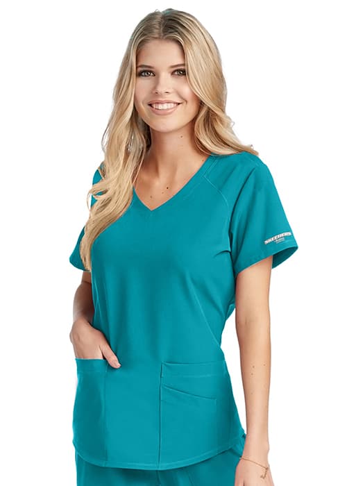 Skechers by Barco Breeze Women's 3-Pocket STRETCH V-Neck Scrub Top